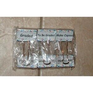 NEW Teachers School Binder Clips 6 Pack - Graded To be Graded Send Home and more